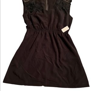 Black stud shoulder/fringe dress